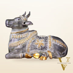 Brass Antique Large Nandi Sculpture | BudhShiv 33"