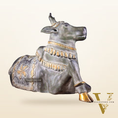 Brass Antique Large Nandi Sculpture | BudhShiv 33"
