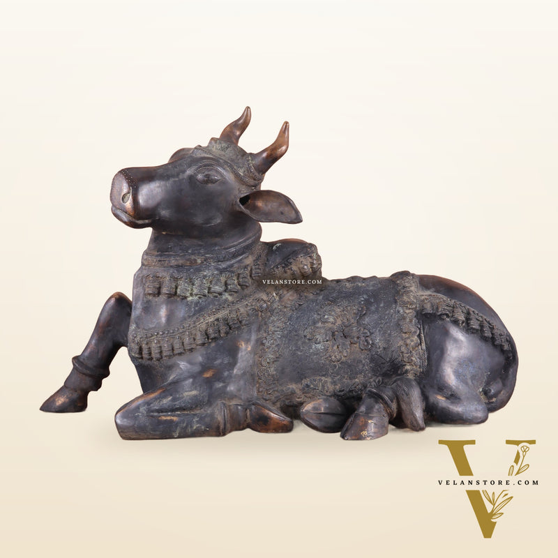 Brass Antique Large Nandi Sculpture | BudhShiv 33"