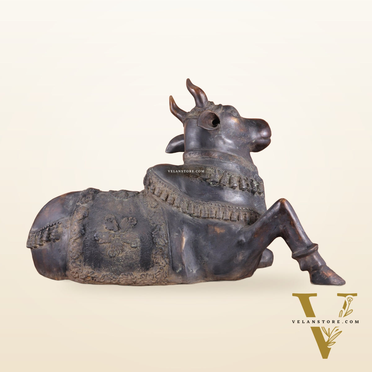 Brass Antique Large Nandi Sculpture | BudhShiv 33"