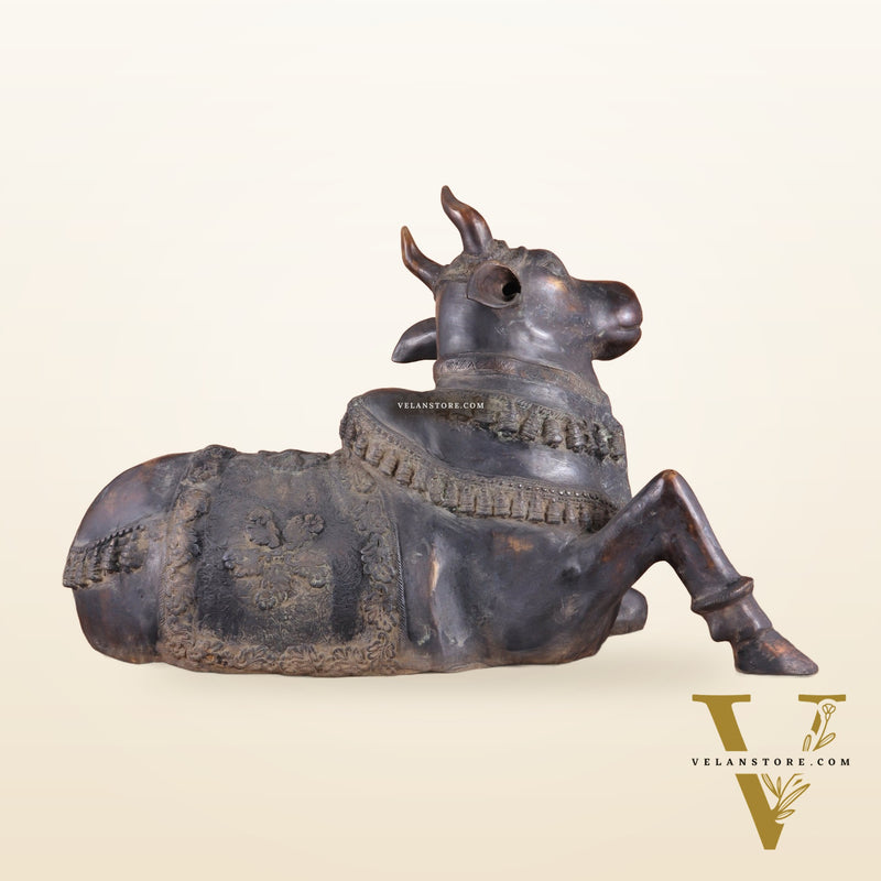 Brass Antique Large Nandi Sculpture | BudhShiv 33"