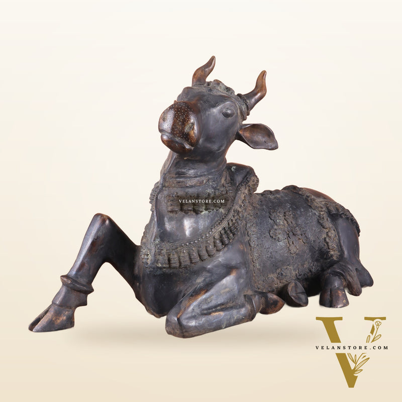 Brass Antique Large Nandi Sculpture | BudhShiv 33"
