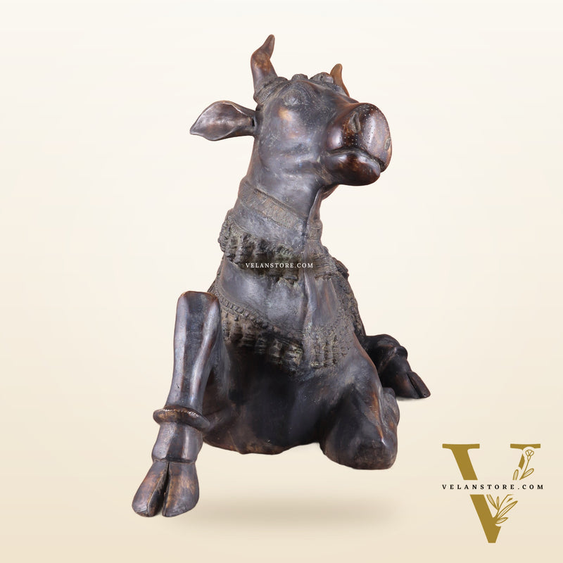 Brass Antique Large Nandi Sculpture | BudhShiv 33"