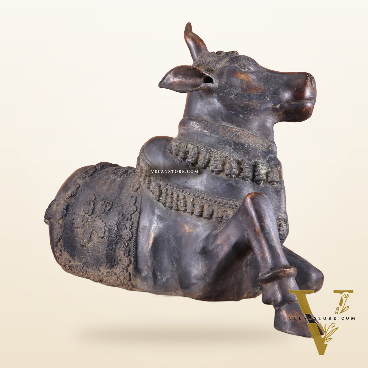 Brass Antique Large Nandi Sculpture | BudhShiv 33"