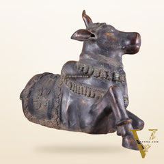 Brass Antique Large Nandi Sculpture | BudhShiv 33"