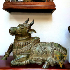 Brass Antique Large Nandi Sculpture | BudhShiv