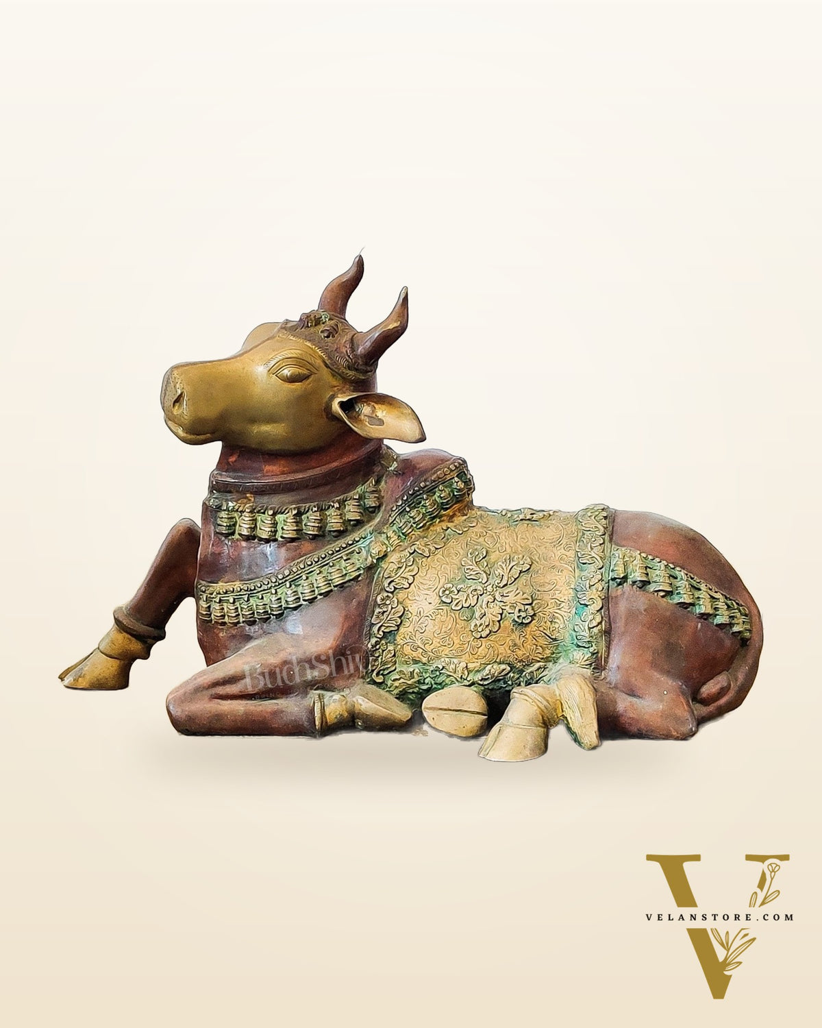 Brass Antique Large Nandi Sculpture | BudhShiv