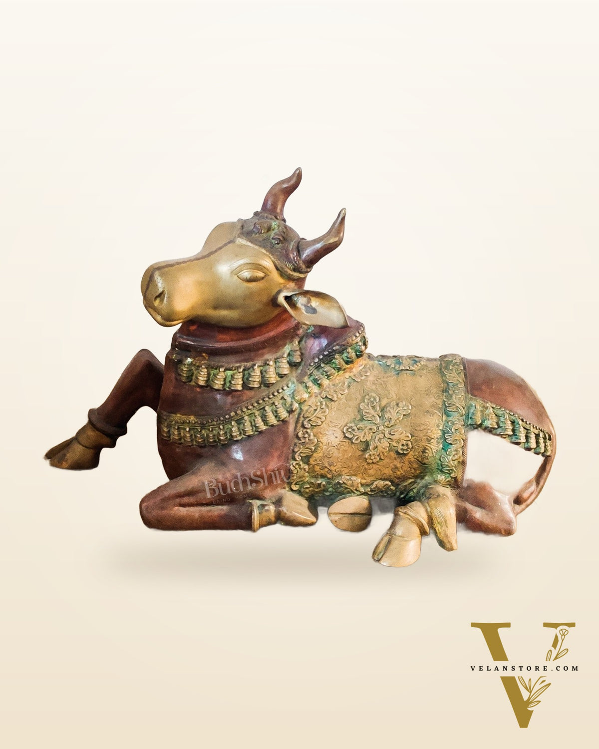 Brass Antique Large Nandi Sculpture | BudhShiv