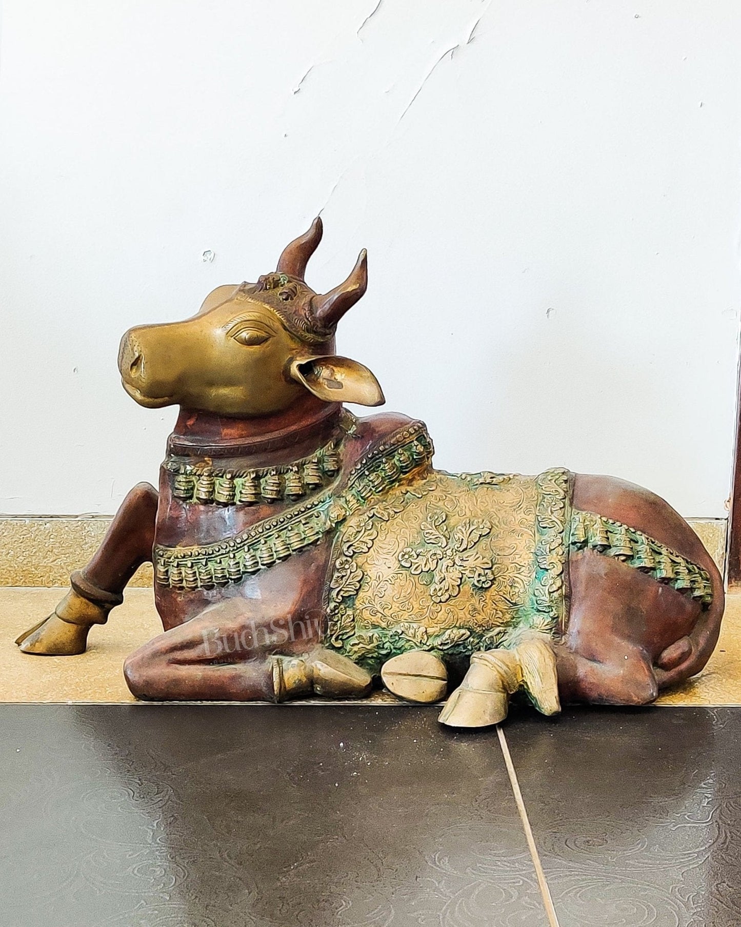Brass Antique Large Nandi Sculpture | BudhShiv