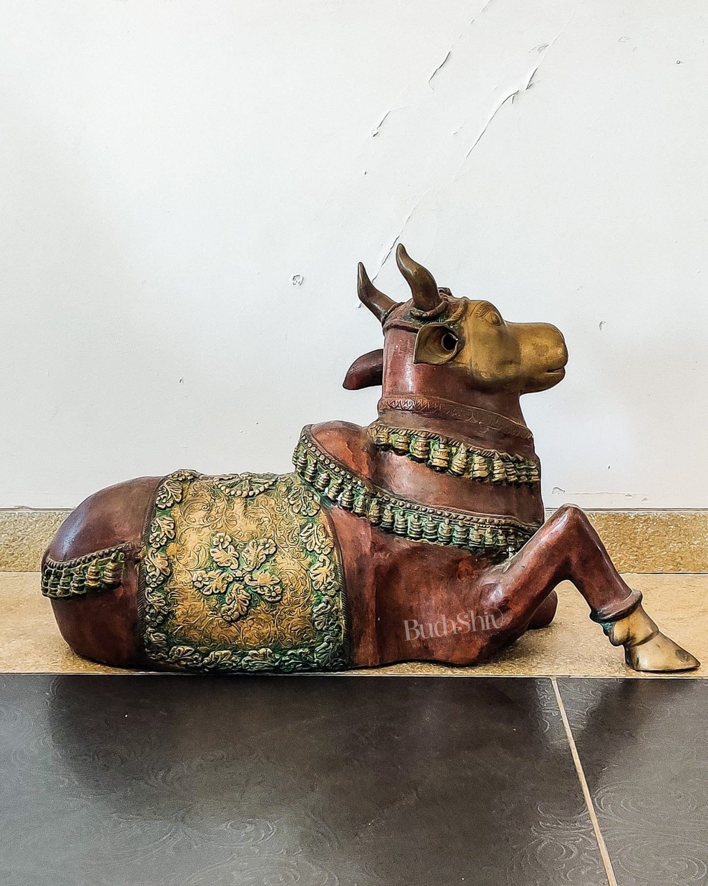 Brass Antique Large Nandi Sculpture | BudhShiv