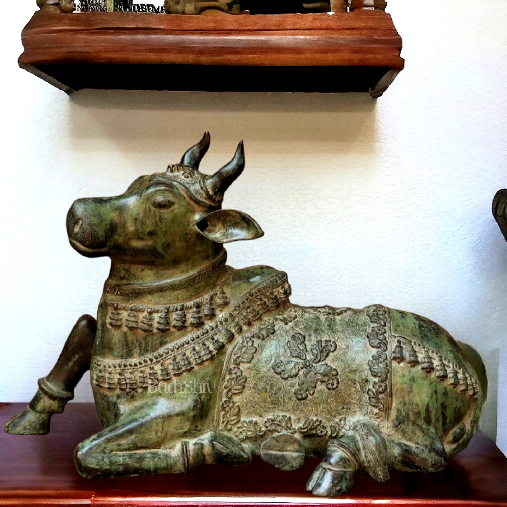 Brass Antique Large Nandi Sculpture | BudhShiv