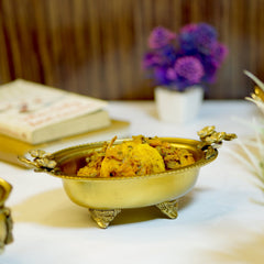Brass Antique Snack Bowl with Flower Design