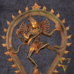 Brass Antique Tone Nataraja Statue - Unique 18" Tall