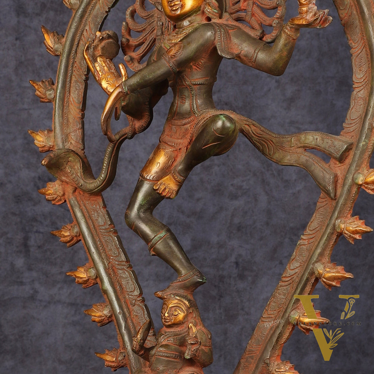Brass Antique Tone Nataraja Statue - Unique 18" Tall