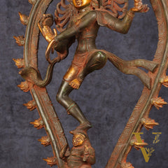 Brass Antique Tone Nataraja Statue - Unique 18" Tall