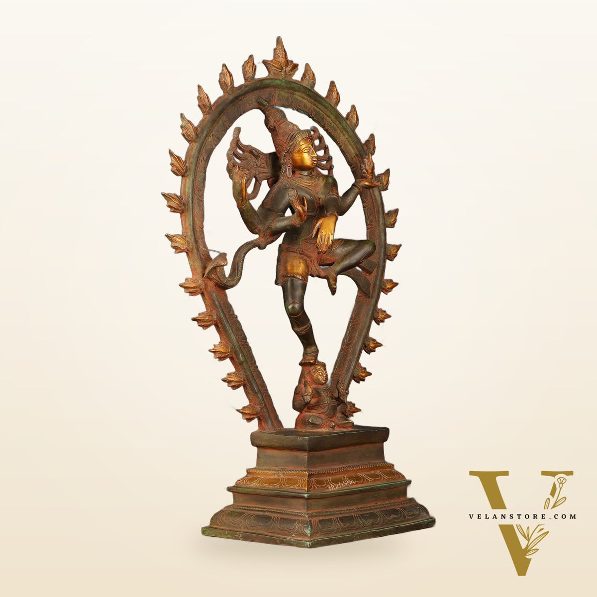Brass Antique Tone Nataraja Statue - Unique 18" Tall