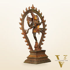 Brass Antique Tone Nataraja Statue - Unique 18" Tall
