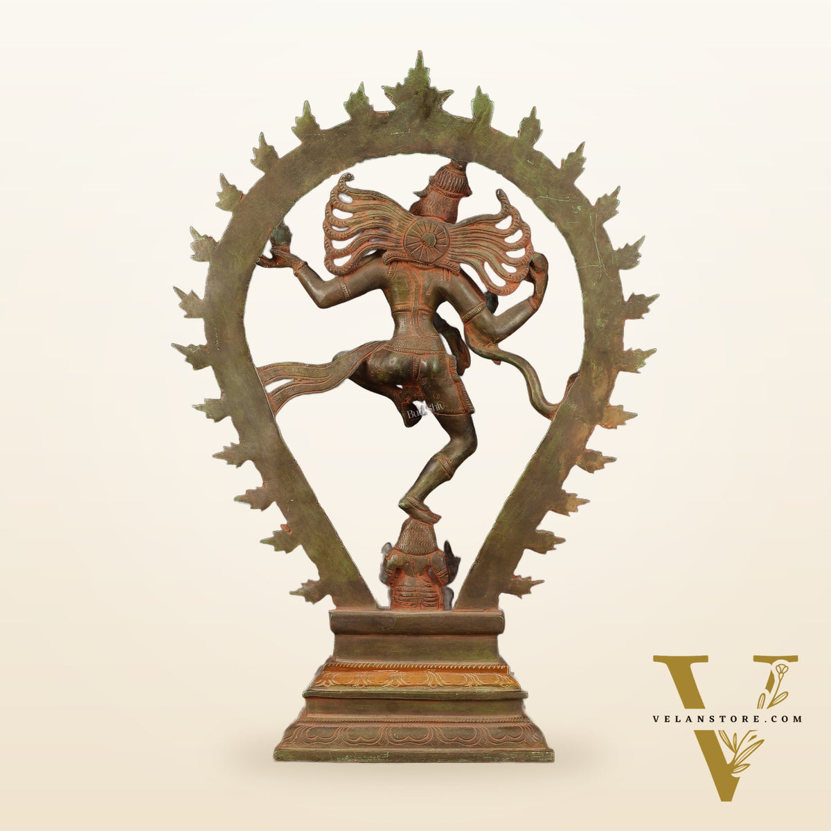 Brass Antique Tone Nataraja Statue - Unique 18" Tall