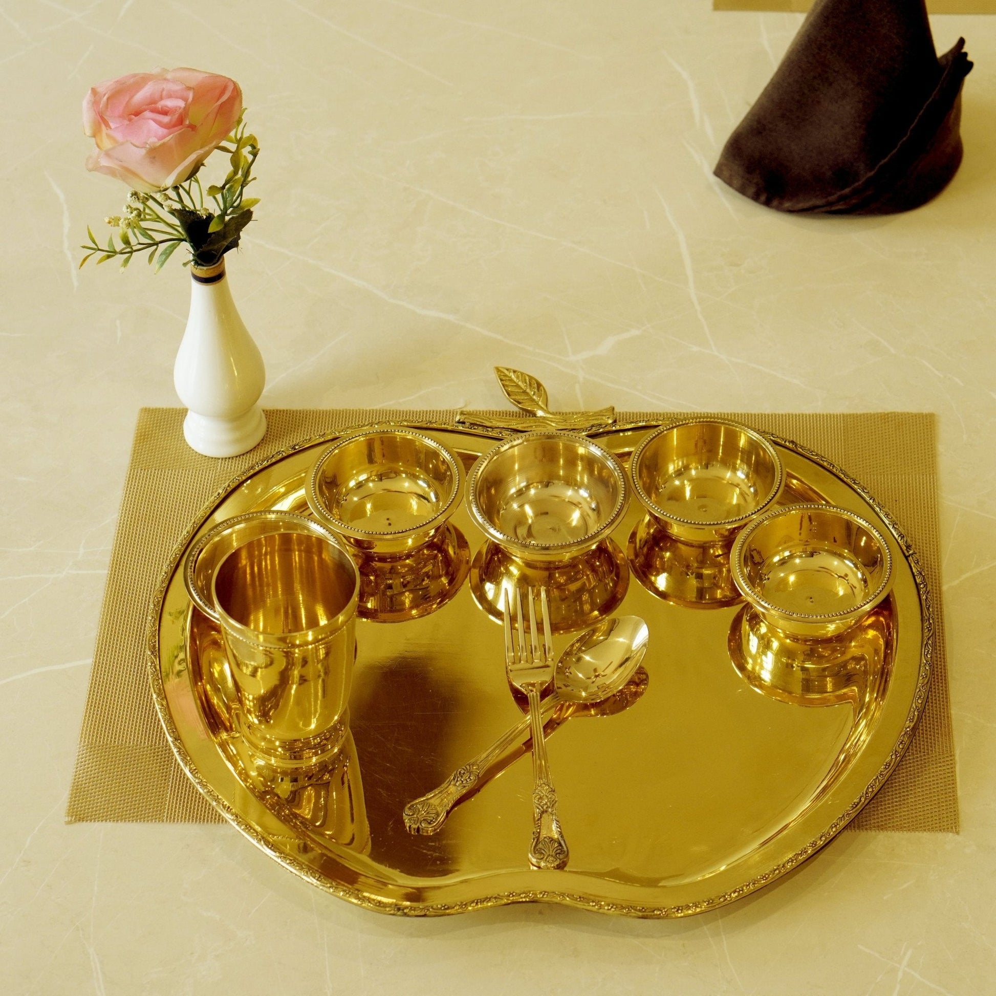 Brass Apple Dinner Set