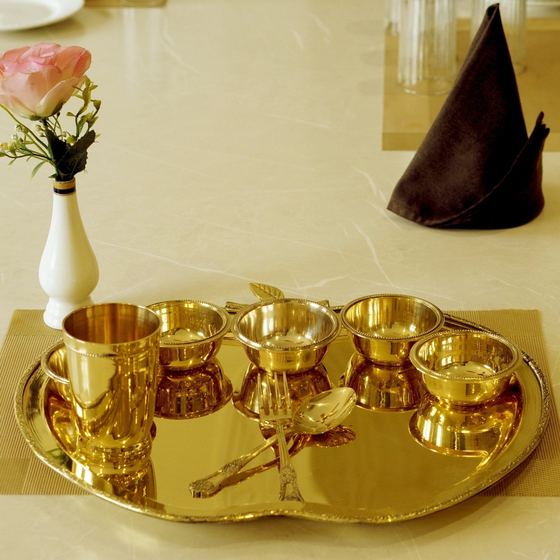 Brass Apple Dinner Set