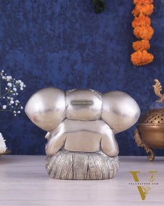 Brass Appu Ganesha Superfine Statue Big ears 6" silver plated