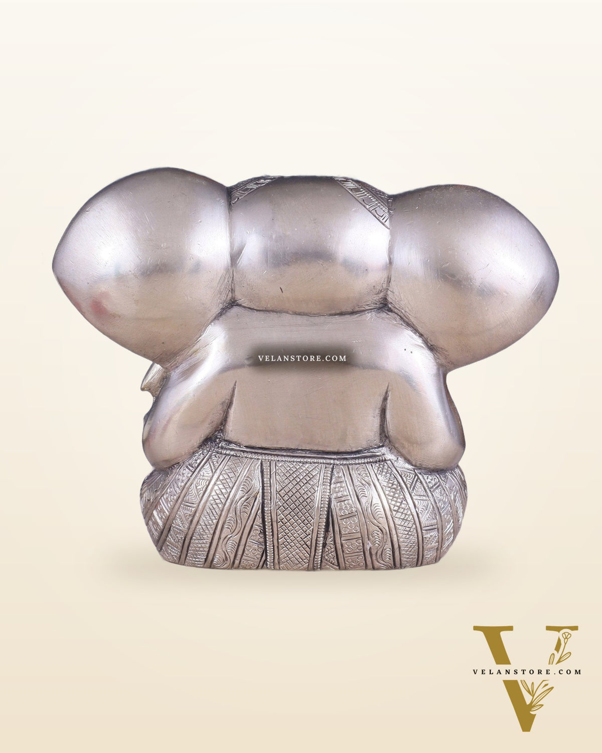Brass Appu Ganesha Superfine Statue Big ears 6" silver plated