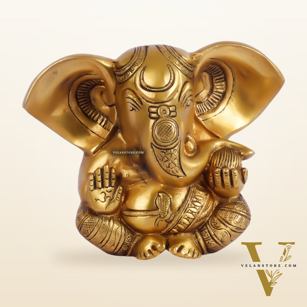 Brass Appu Ganesha Superfine Statue Big ears 6"