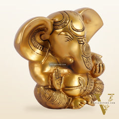 Brass Appu Ganesha Superfine Statue Big ears 6"