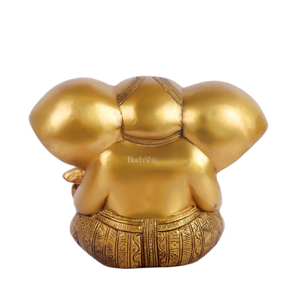 Brass Appu Ganesha Superfine Statue Big ears 6"