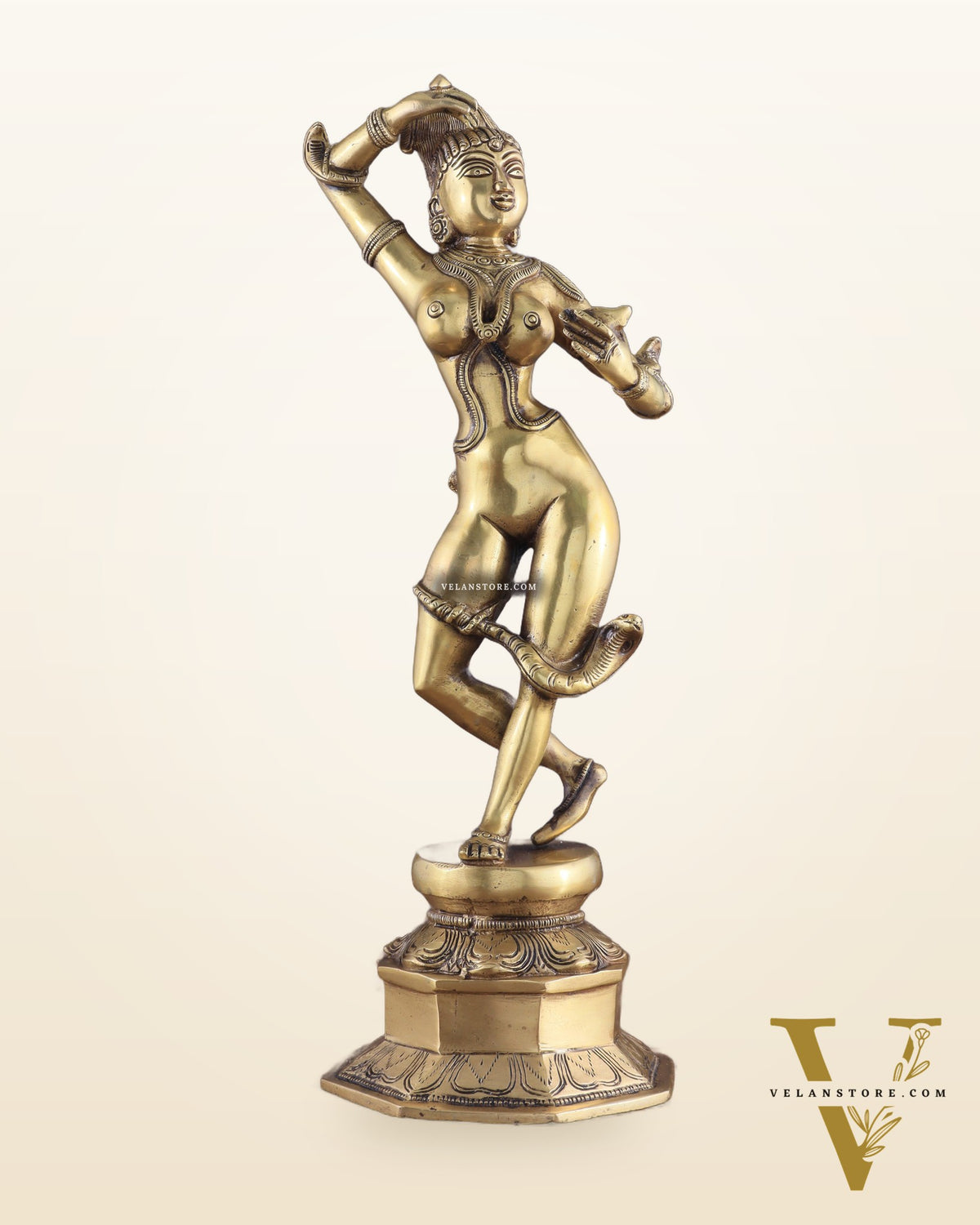 Brass Apsara Unique Sculpture – A Testament of Fertility 16"
