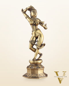 Brass Apsara Unique Sculpture – A Testament of Fertility 16"