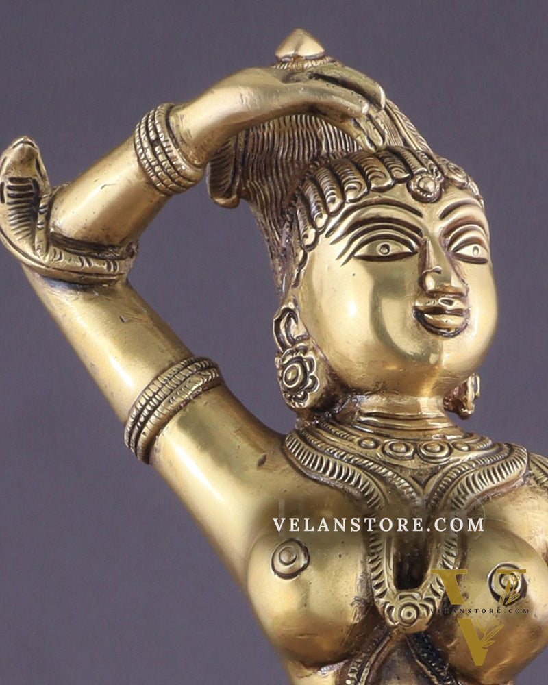 Brass Apsara Unique Sculpture – A Testament of Fertility 16"
