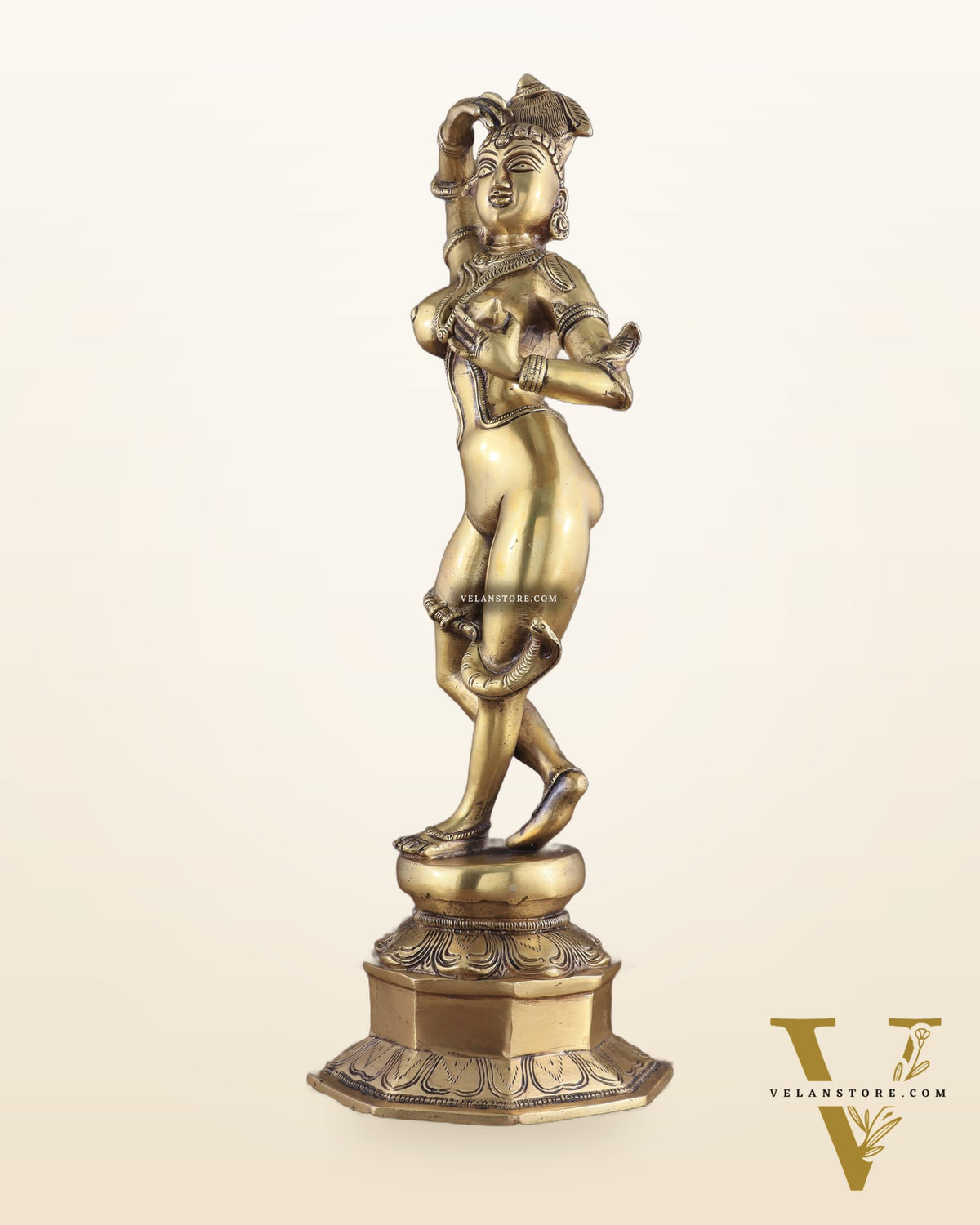 Brass Apsara Unique Sculpture – A Testament of Fertility 16"
