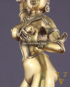 Brass Apsara Unique Sculpture – A Testament of Fertility 16"