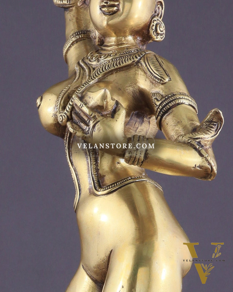 Brass Apsara Unique Sculpture – A Testament of Fertility 16"