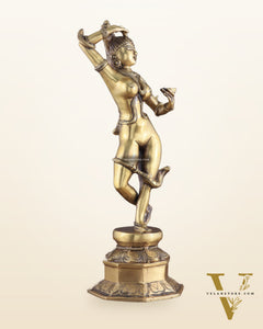 Brass Apsara Unique Sculpture – A Testament of Fertility 16"