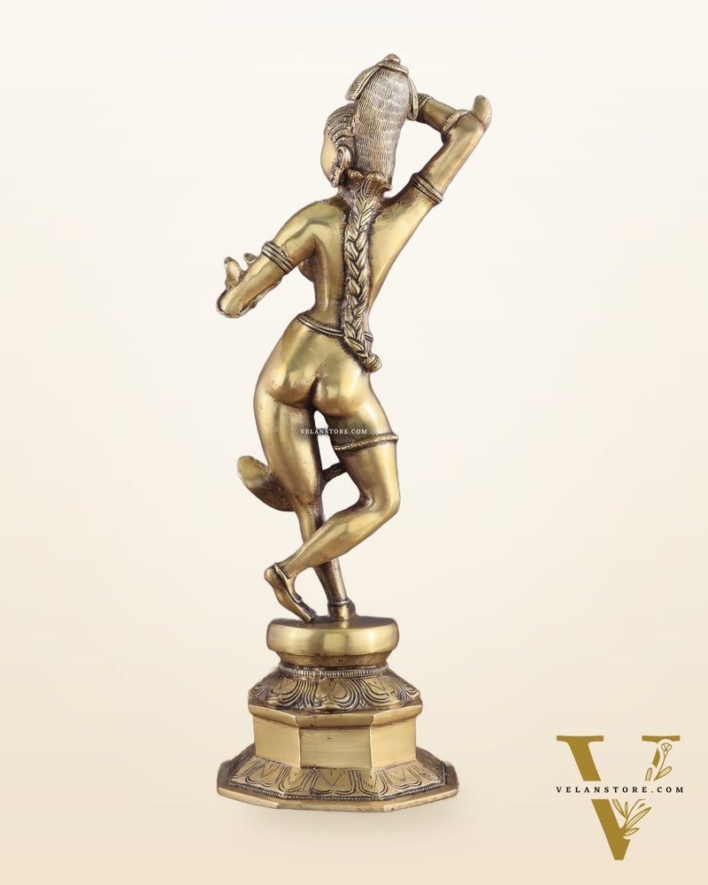 Brass Apsara Unique Sculpture – A Testament of Fertility 16"