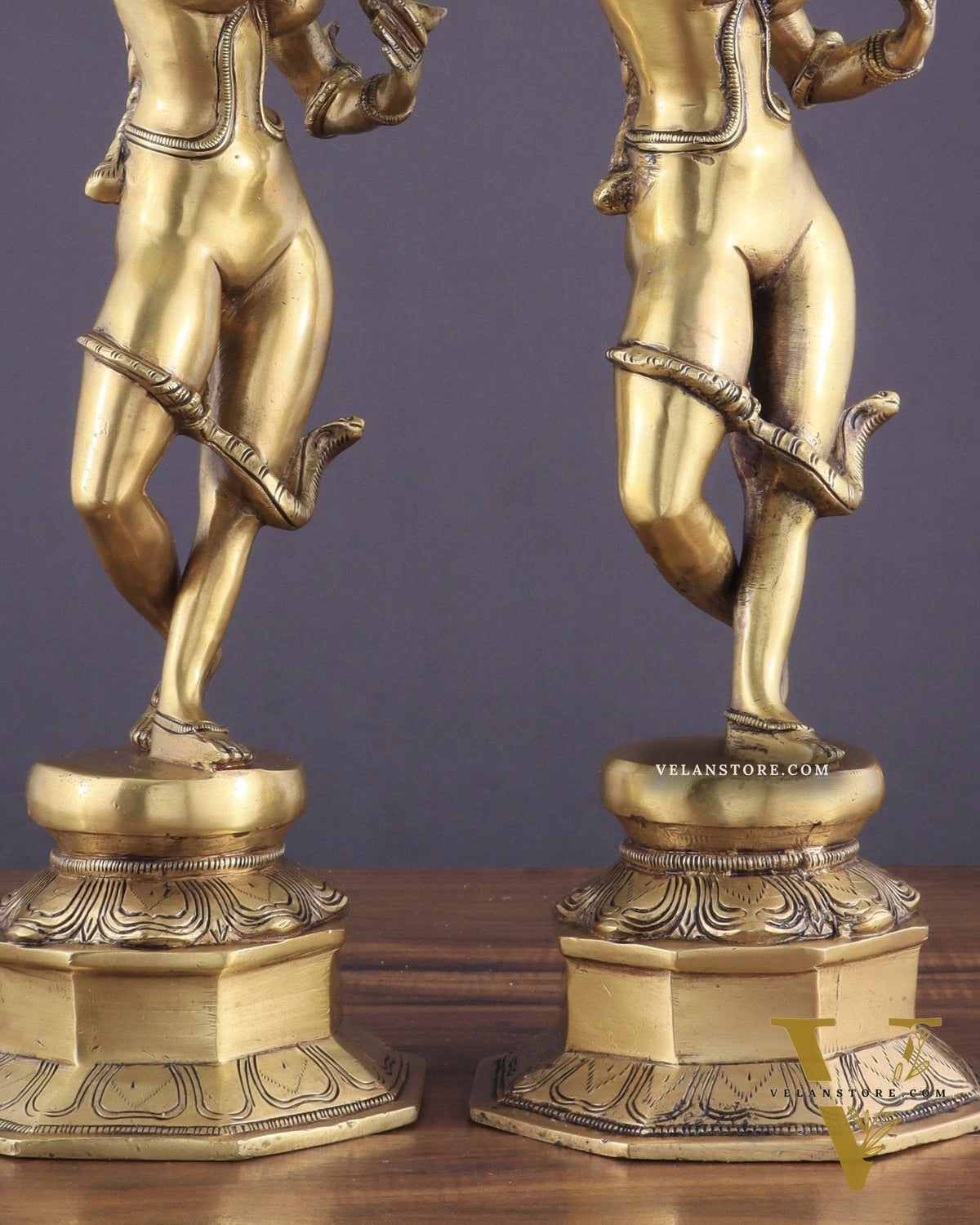 Brass Apsara Unique Sculpture – A Testament of Fertility (Pair) 16"