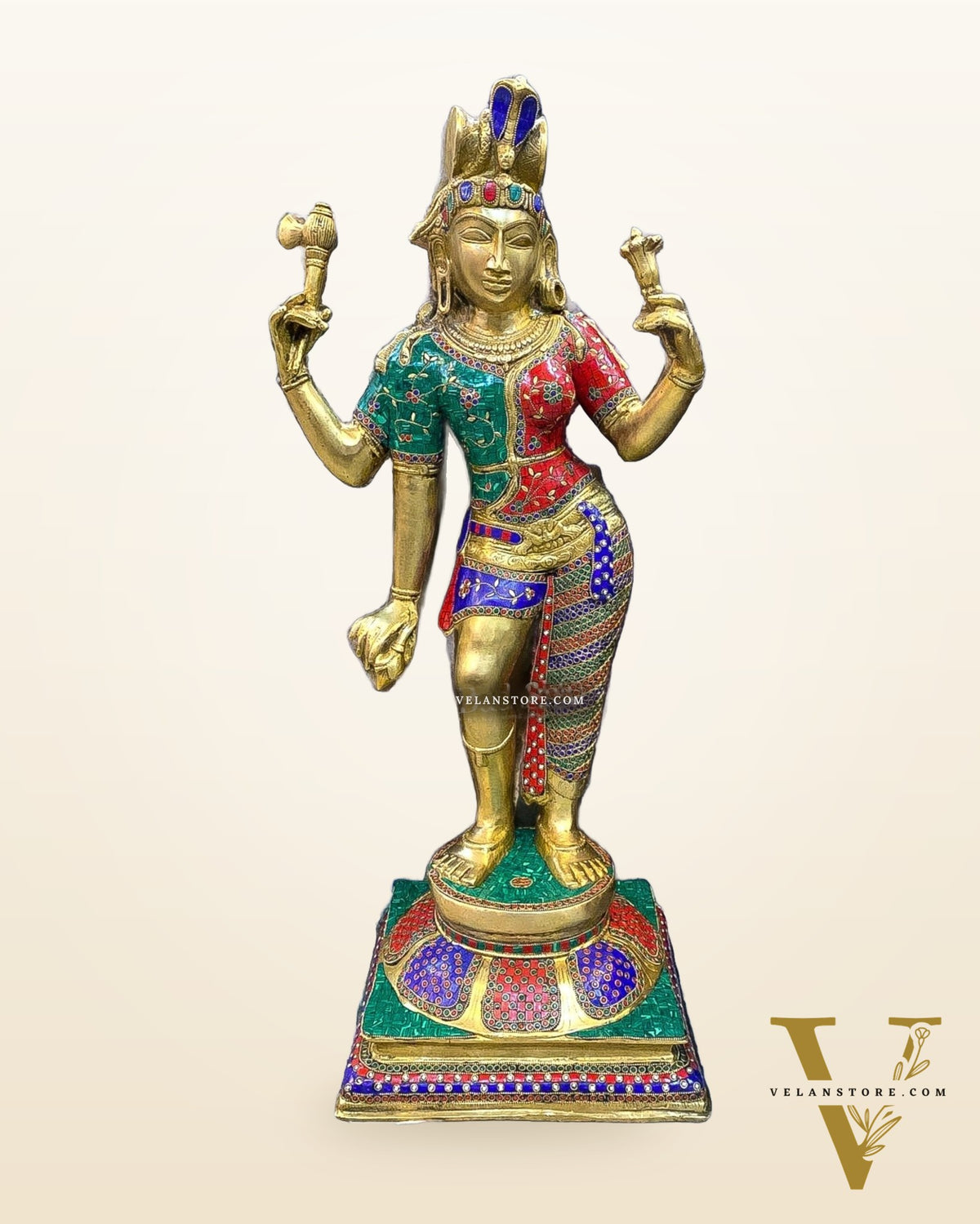 Brass Ardhanarishvara Shiva Parvati as one 3 feet