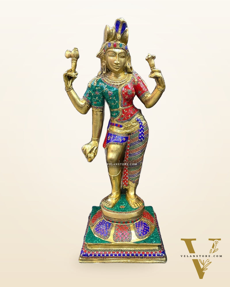 Brass Ardhanarishvara Shiva Parvati as one 3 feet