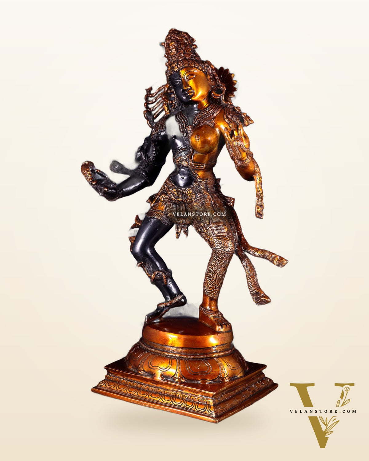 Brass ardhanarishvara Statue 24 inch Cosmic union