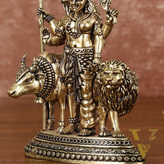 Brass Ardhanarishwara 2D Idol: Superfine Brass | 4.5" Tall