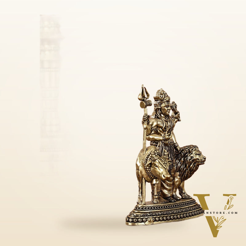 Brass Ardhanarishwara 2D Idol: Superfine Brass | 4.5" Tall