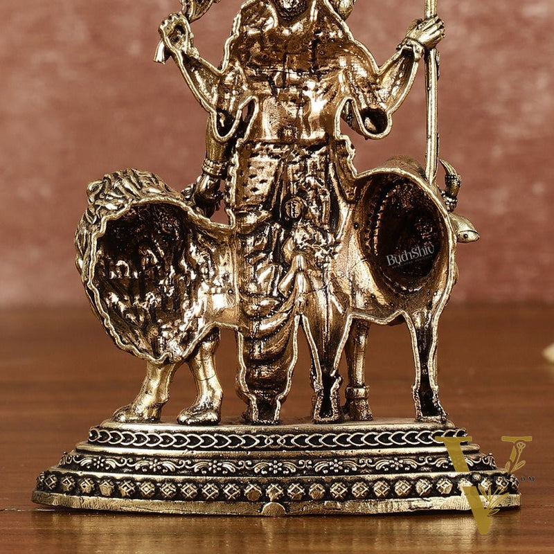 Brass Ardhanarishwara 2D Idol: Superfine Brass | 4.5" Tall