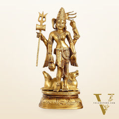 Brass Ardhanarishwara Idol - 12 Inch