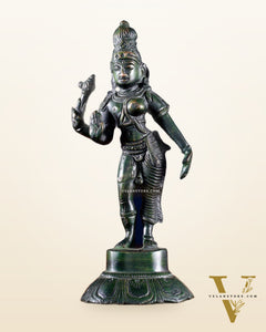 Brass Ardhanarishwara Idol – 6” | agate green finish