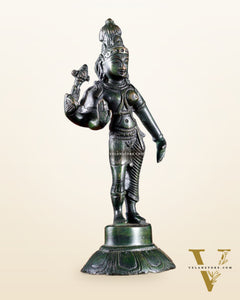 Brass Ardhanarishwara Idol – 6” | agate green finish