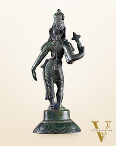 Brass Ardhanarishwara Idol – 6” | agate green finish