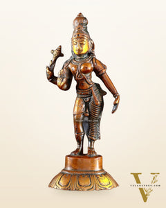 Brass Ardhanarishwara Idol – 6” | Nepalese orange tone