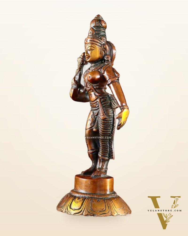 Brass Ardhanarishwara Idol – 6” | Nepalese orange tone